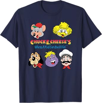 Chuck E. Cheese's Where A Kid Can Be A Kid Friendly Faces T-Shirt