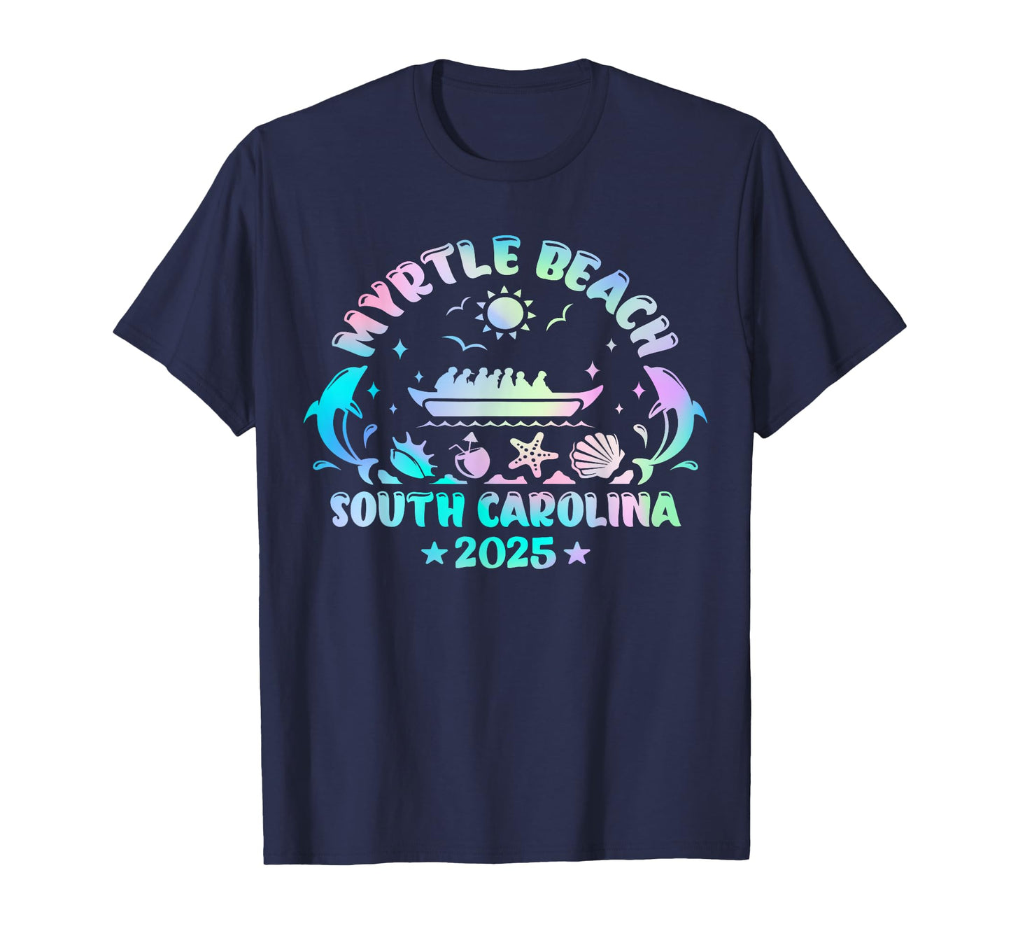 Myrtle Beach Summer Surf Dive Tie Dye Family Vacation 2025 T-Shirt
