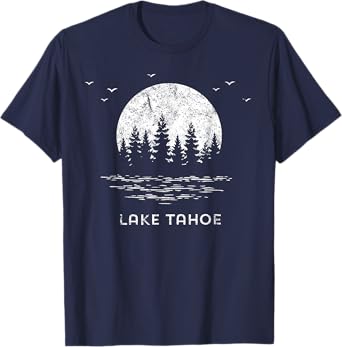 Lake Tahoe California/Nevada Mountain Resort Moon Trees Gift T-Shirt