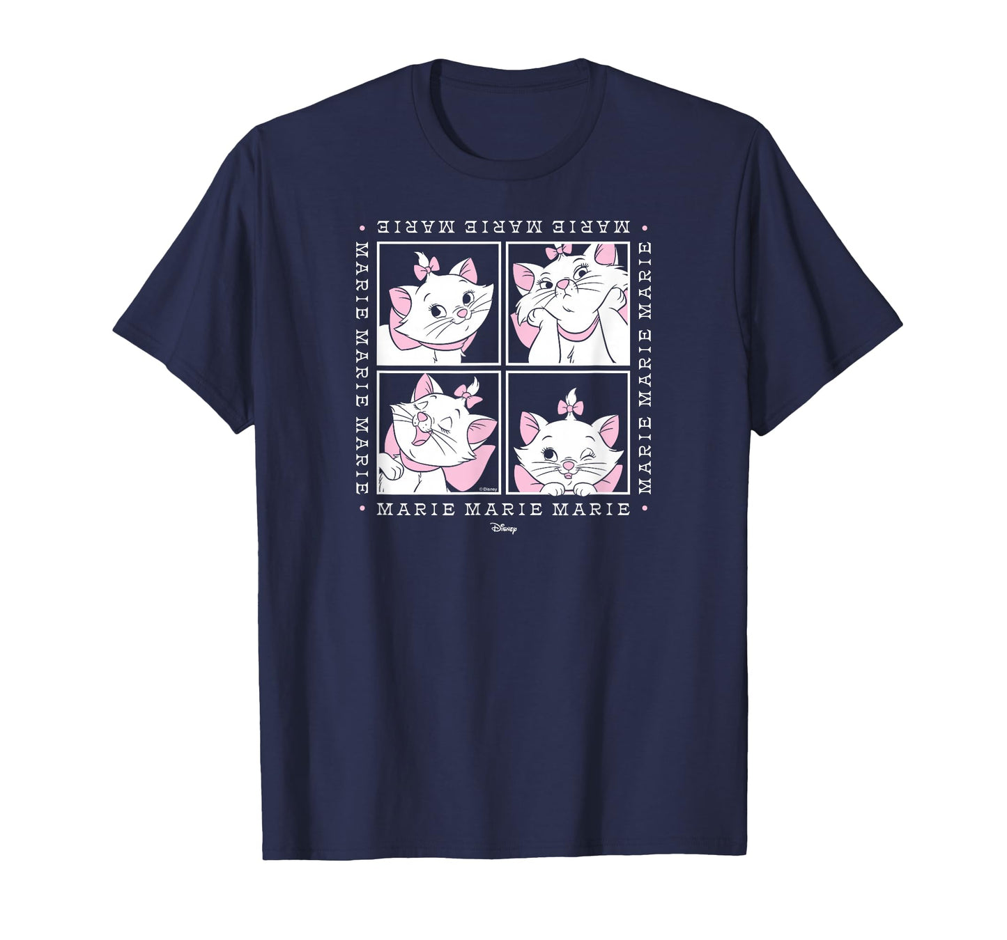 The Aristocats - Marie White Cat Character Face Grid T-Shirt