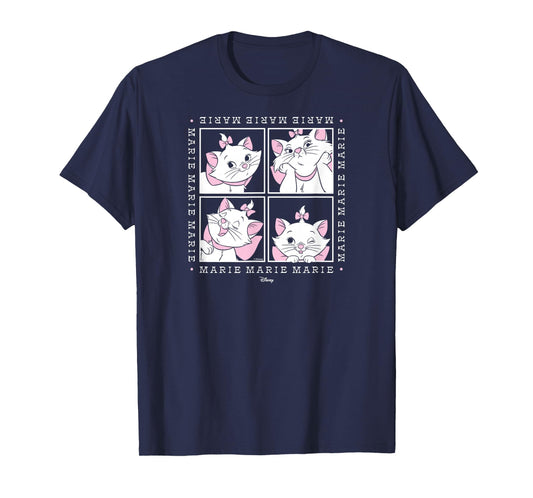 The Aristocats - Marie White Cat Character Face Grid T-Shirt