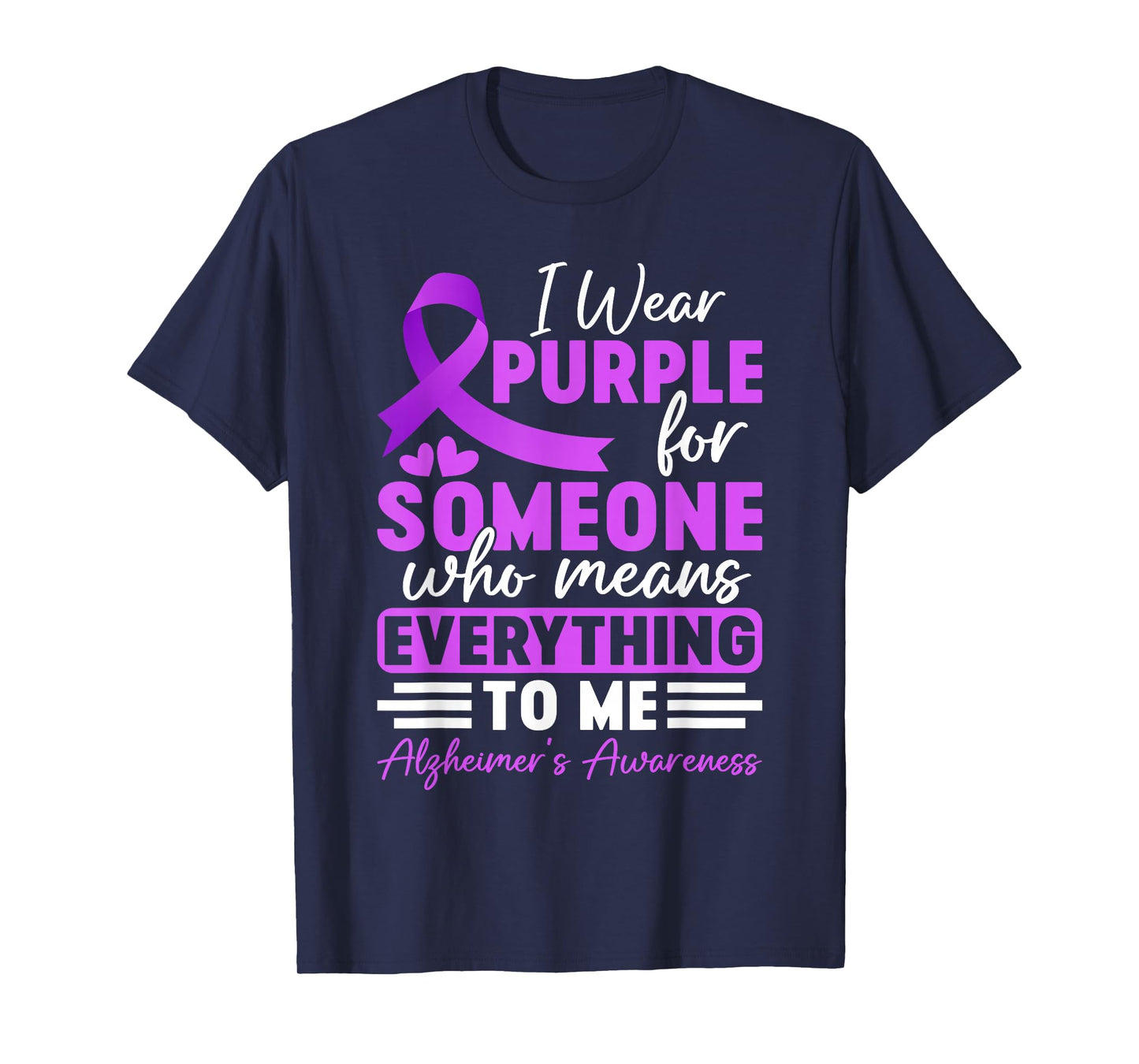 Alzheimer Frontotemporal Dementia Purple Ribbon Memory Loss T-Shirt