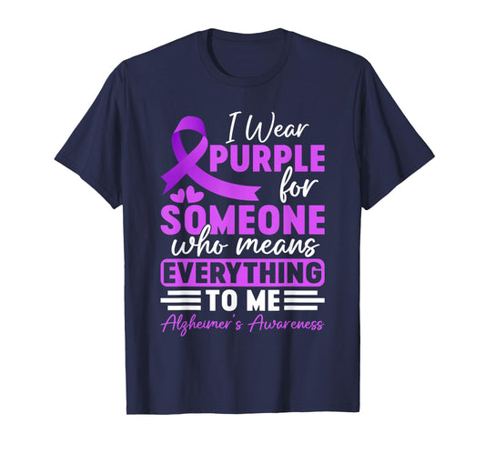 Alzheimer Frontotemporal Dementia Purple Ribbon Memory Loss T-Shirt