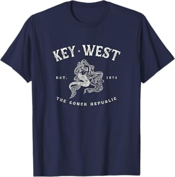 Key West Florida Mermaid Conch Republic Fishing Gift T-Shirt