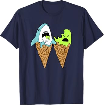 Trendy Graphic Shark Bite Ice Cream Cones T-Shirt