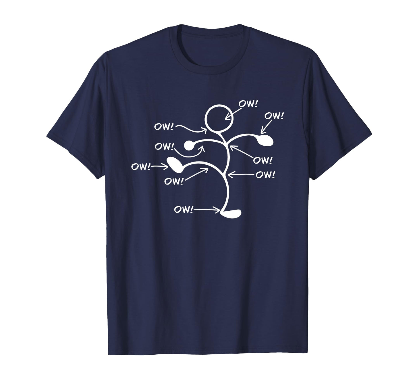 Ow Figure Funny Humor Sketch T-Shirt