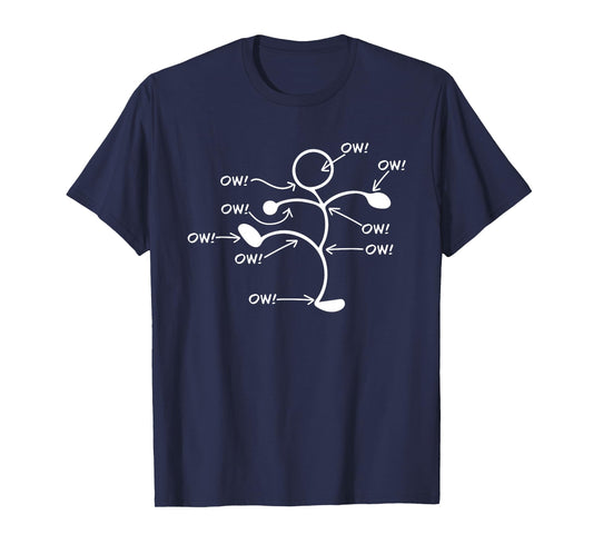 Ow Figure Funny Humor Sketch T-Shirt
