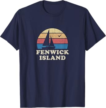 Fenwick Island DE T-Shirt Vintage Sailboat 70s Throwback Tee T-Shirt