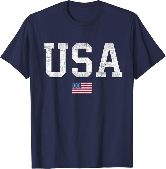 USA T Shirt Women Men Kids Patriotic American Flag July 4th T-Shirt
