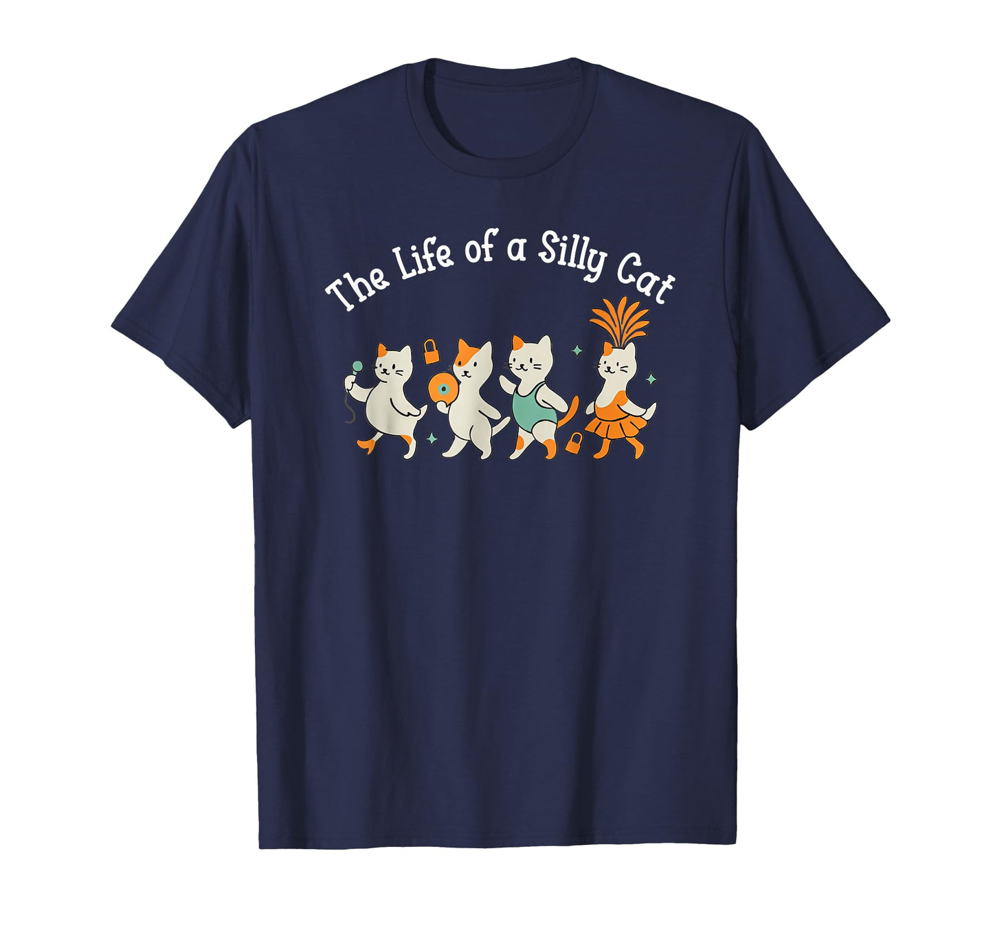 The Life of a Silly Cat Funny Trendy Meme Show Girl T-Shirt
