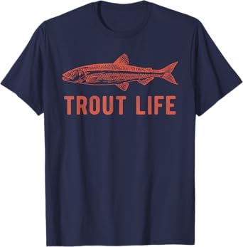 Fly Fishing Collective Trout Life T-Shirt, Blue, Unisex-Adults, Short Sleeve, T-Shirt, Small