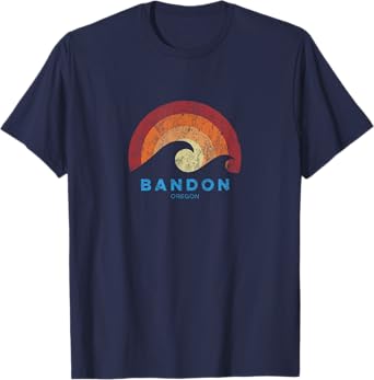 Bandon Oregon OR T-Shirt Retro Surf Beach Vibe Tee T-Shirt for Men Women Girls Kids