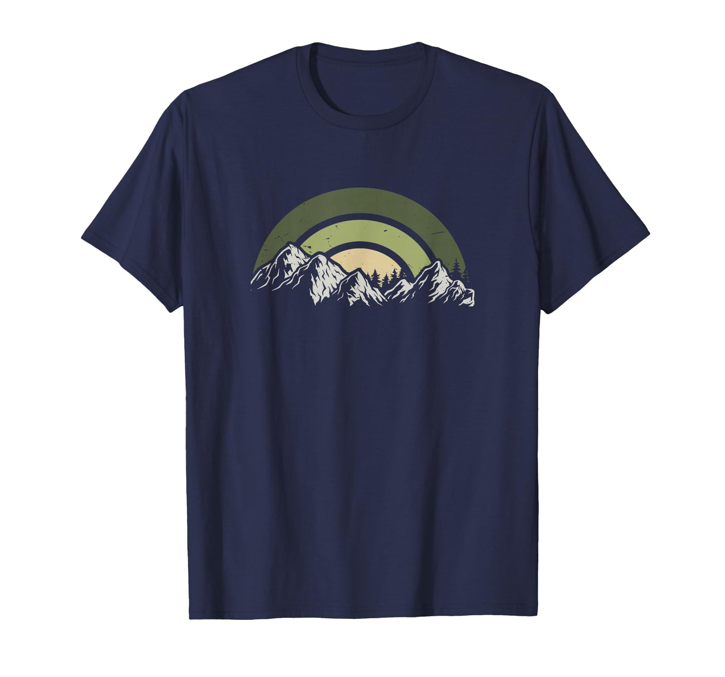 Vintage Nature Graphic Trees Mountains Moon Wildlife Men T-Shirt