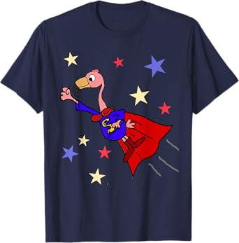 SmileteesFunny Funny Flamingo Flying Superhero T-shirt T-Shirt