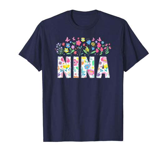 Nina Flowers Nina Grandmother Nina Grandma T-Shirt