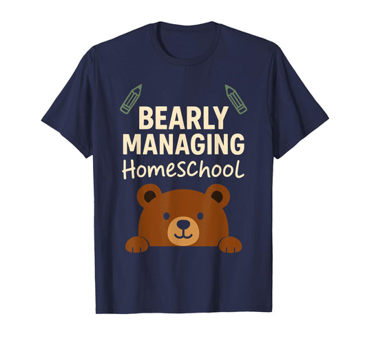 Homeschool Mom Mama Bear Homeschooling Gift Teacher Mom T-Shirt