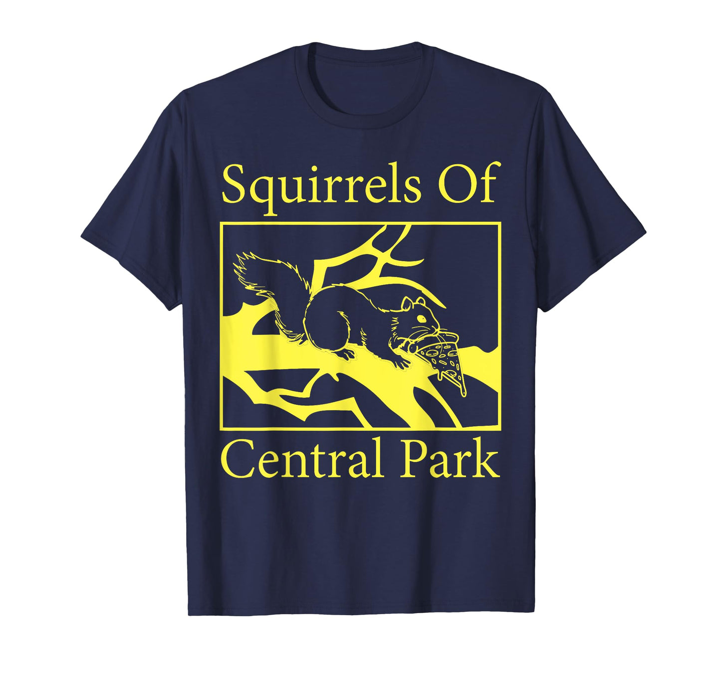 Squirrels Of Central Park Funny Pizza Art Eating Pizza Fun T-Shirt