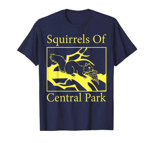 Squirrels Of Central Park Funny Pizza Art Eating Pizza Fun T-Shirt
