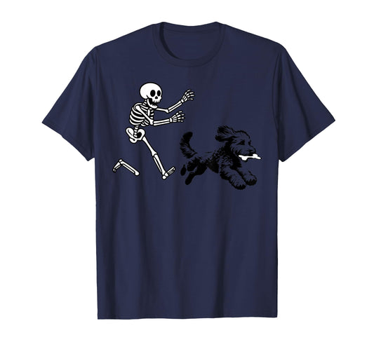 Funny Doodle Running Skeleton Halloween T-Shirt