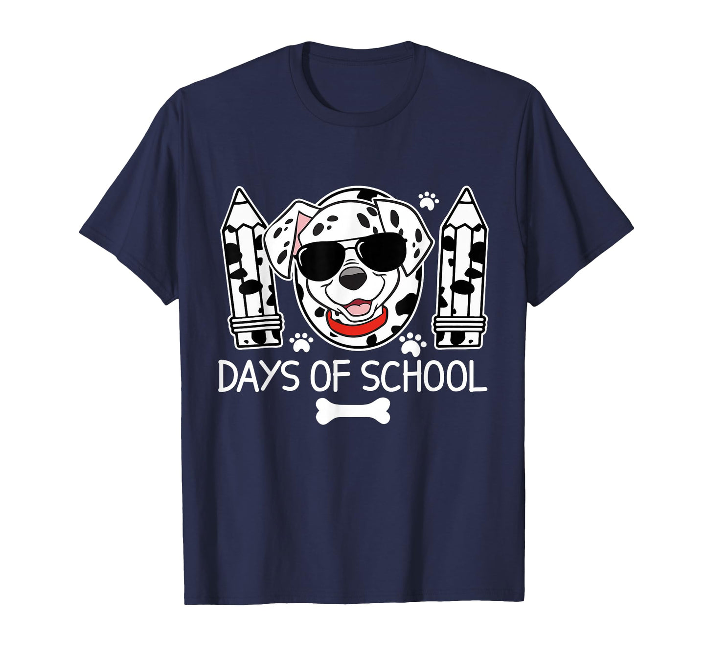 100 Days Smarter Dalmatian Dog 100 Days Of School Kids Boys T-Shirt