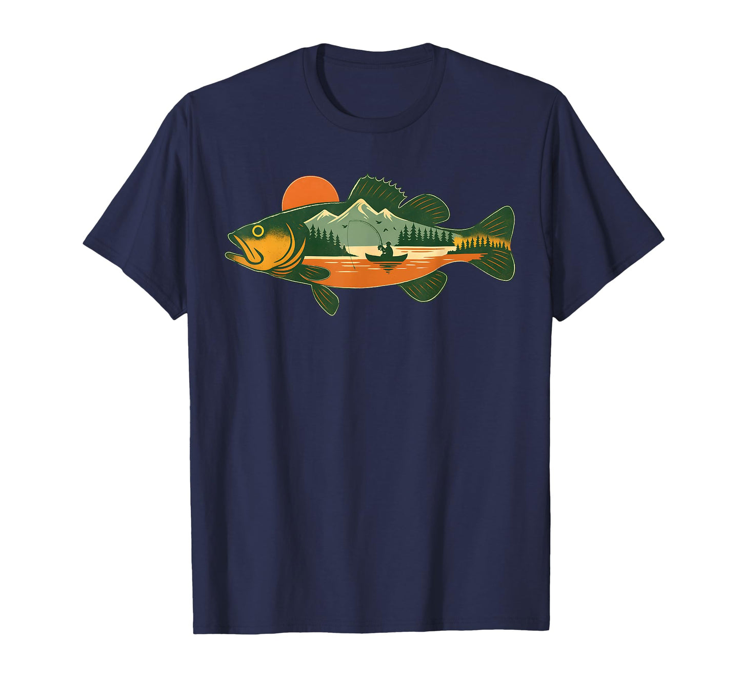 Retro Funny Fishing Outdoor Forest Nature Wildlife Fisherman T-Shirt