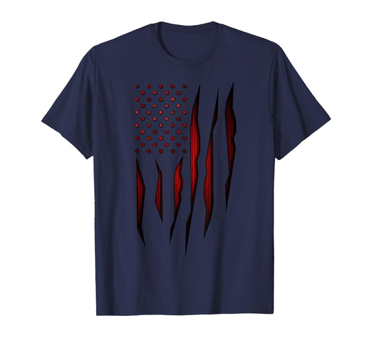 Red Carbon Onyx American Flag T-Shirt