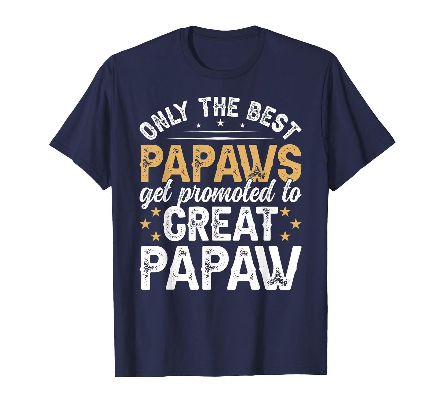 Best Great Papaw Father's Day Black Men's Cotton Polyester Modern Classic Fun Letter Print T-Shirt, Small, Crew Neck, Short Sleeve