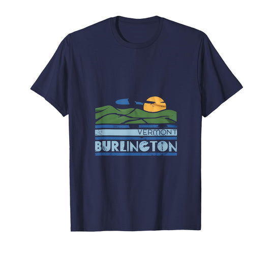 Vermont Burlington Retro Sunset Mountains T-Shirt