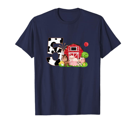 Oink Baa Neigh Cluck Moo I'm 5 Yrs Old Farm Theme Birthday T-Shirt