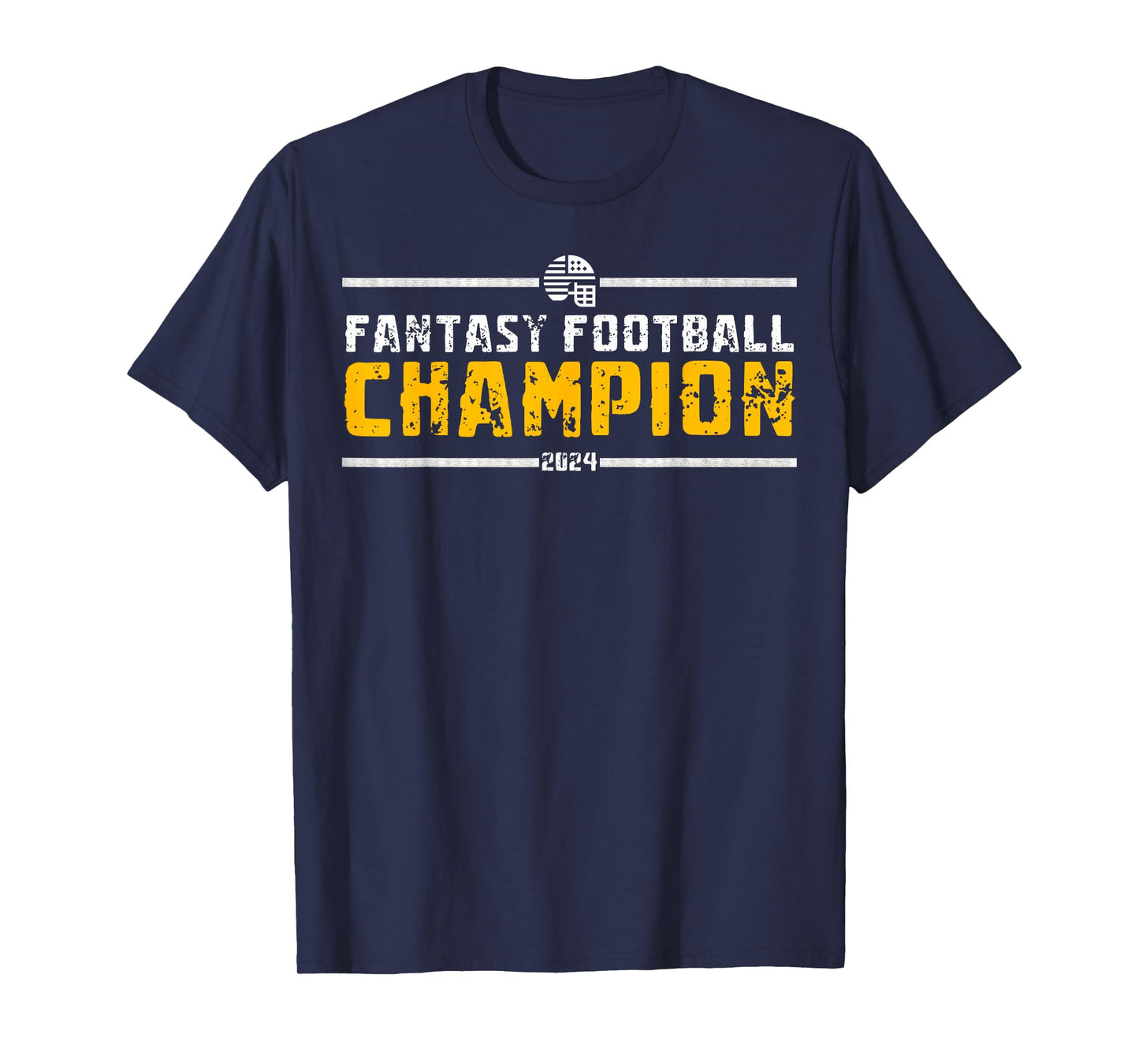 Fantasy League Champ 2024 Winner Fantasy Football Champion T-Shirt, Small, Black