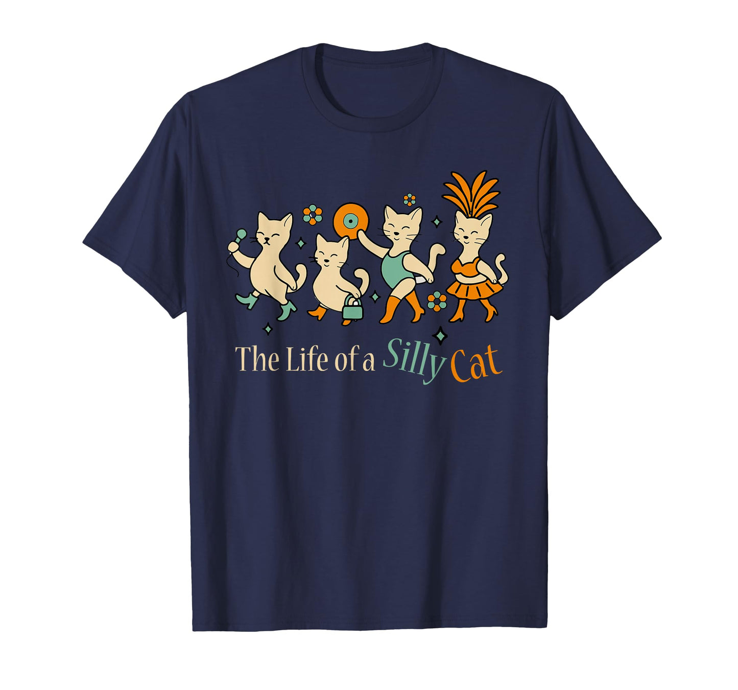 Women Funny Cat Era The Life of a Silly cat Meme Show Girl T-Shirt