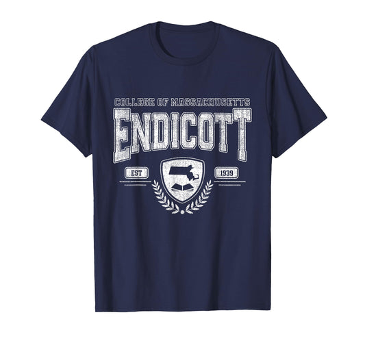 Endicott Arch Vintage College Athletic Sports Tee Men Women T-Shirt