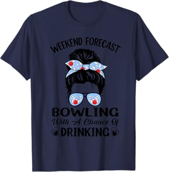 Weekend Forecast Bowling With A Chance Of Drinking Beer T-Shirt