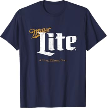 Miller Lite A Fine Pilsner Vintage Gold Beer Label T-Shirt