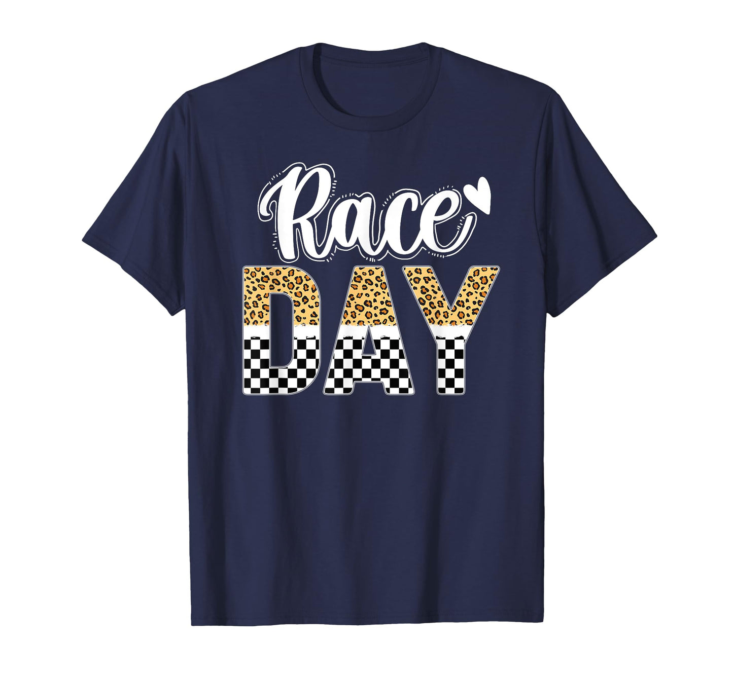 Race Day Leopard Car Race Day Checkered Flag Race Days T-Shirt