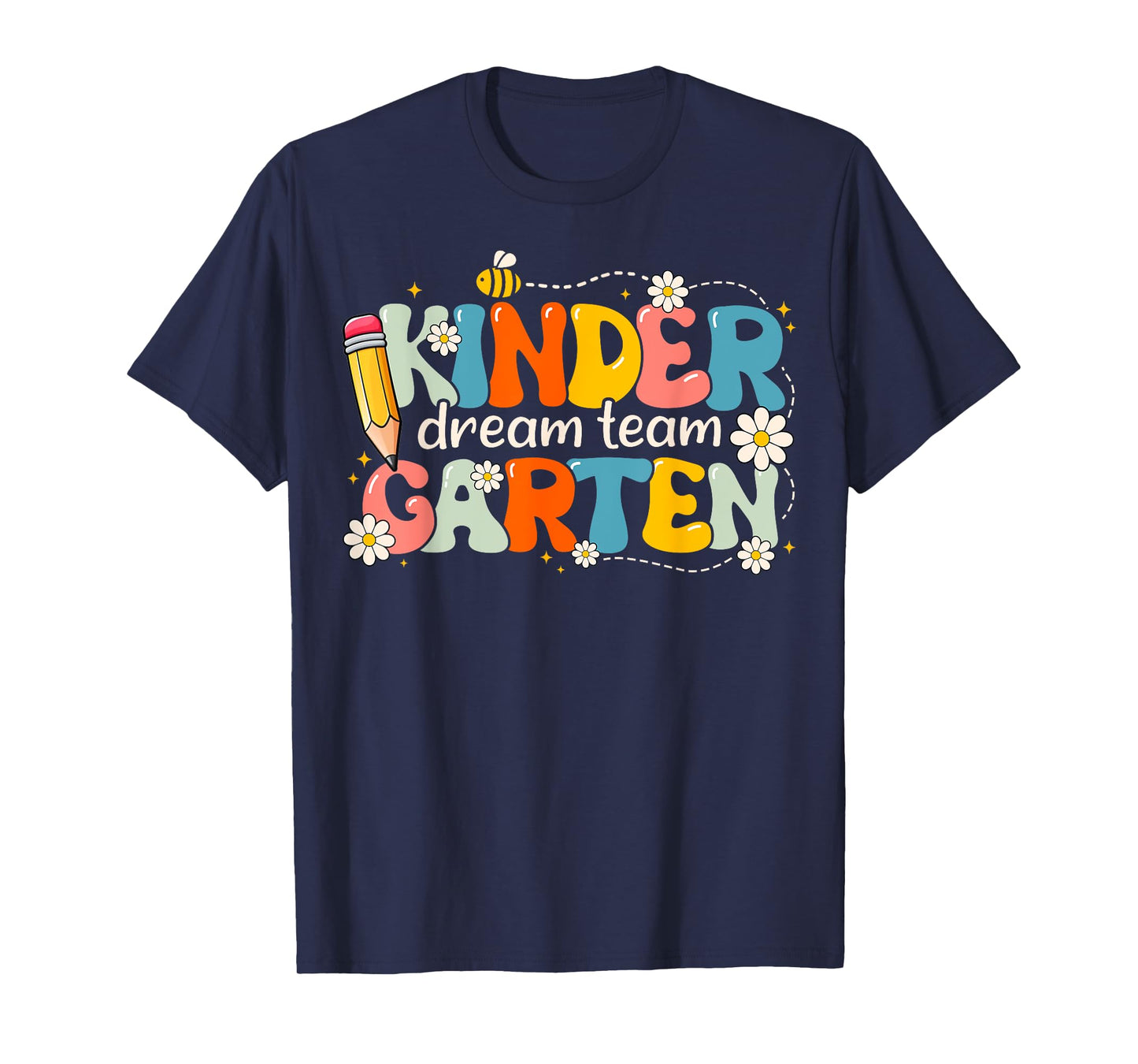 Kindergarten Dream Team Groovy Retro Kinder Back To School T-Shirt