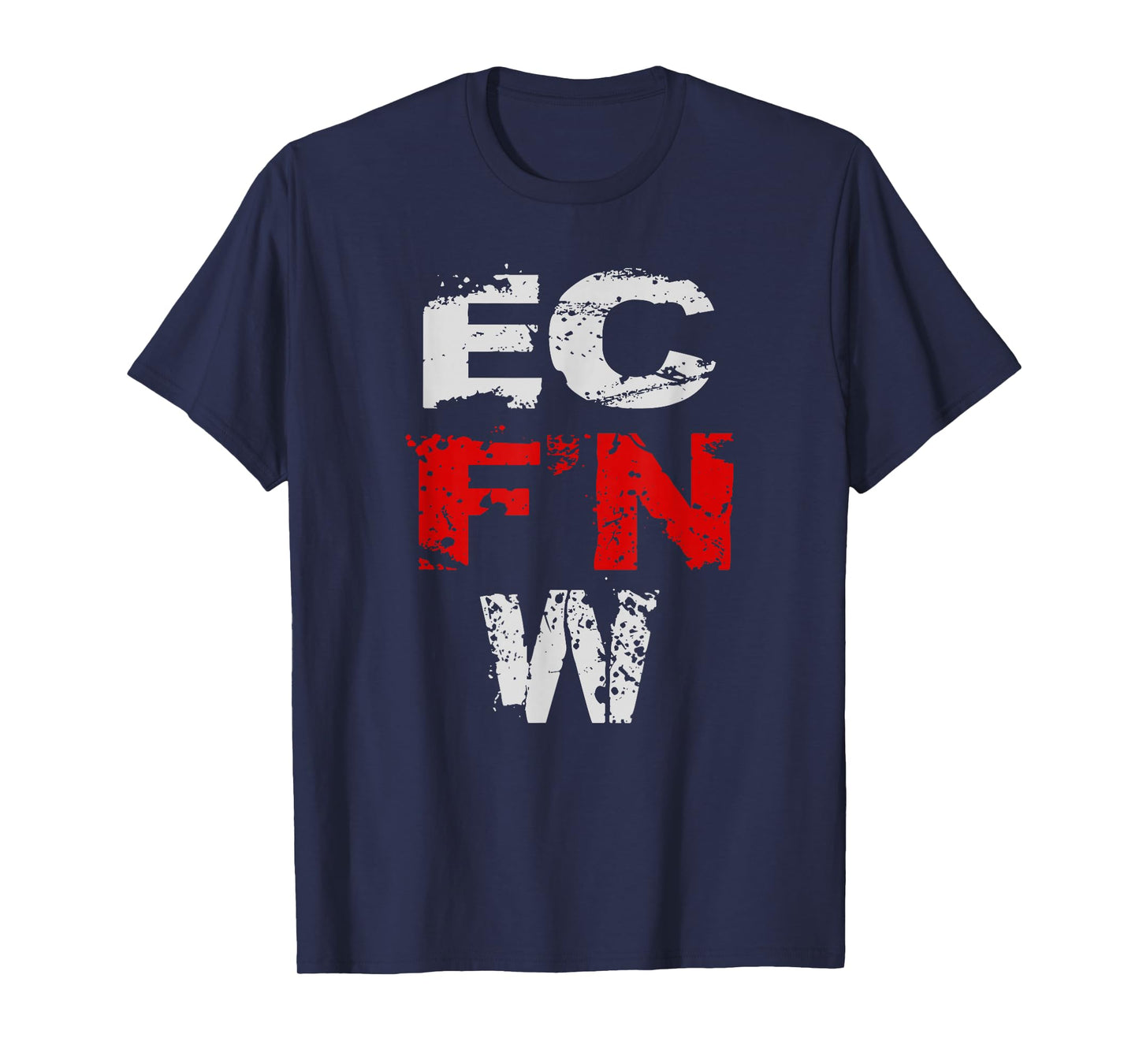 EC F'N W Wrestling Apparel Unisex Adults Wrestling Fans, All Ages Black Modern Crew Neck Short Sleeve T-Shirt