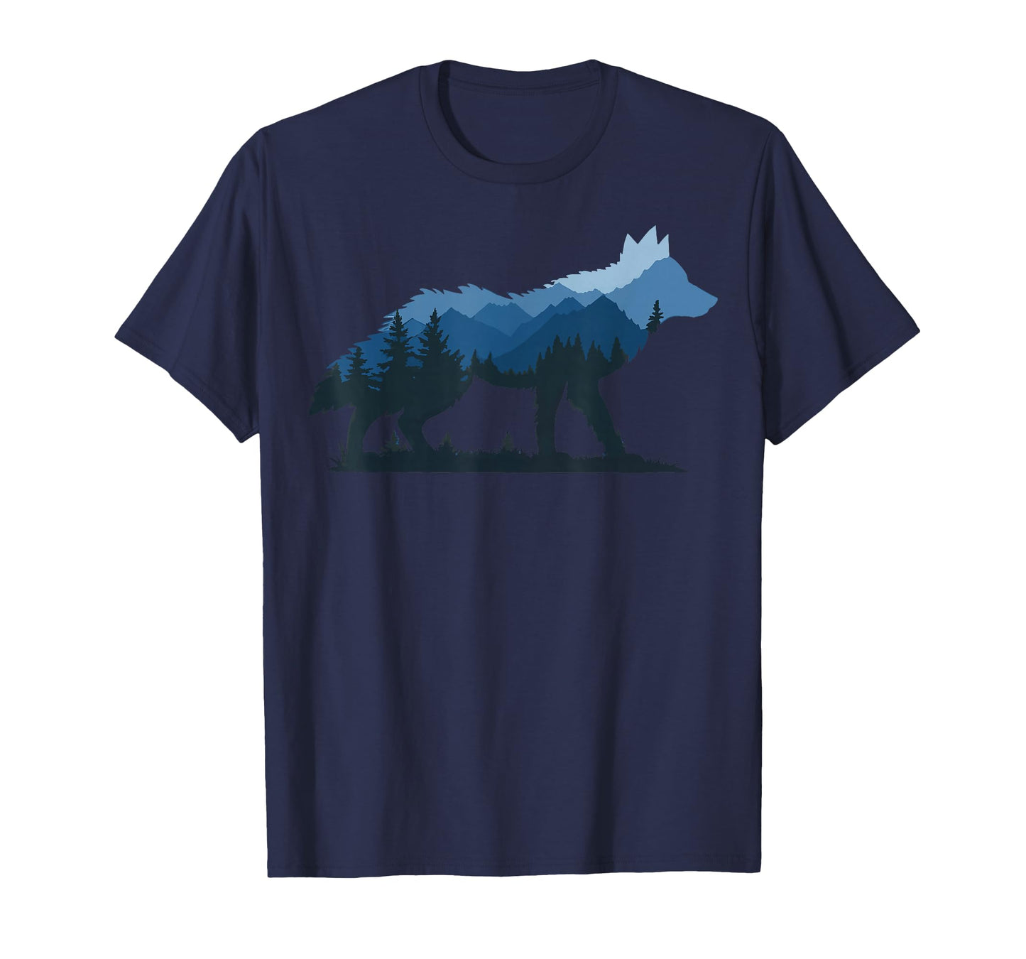 Wildlife Animal Hiker Camper Wolf Forest Nature T-Shirt - Men's Black Small Crew Neck Short Sleeve Classic Fit Modern Classic Lightweight Imported Cotton Blend Machine Wash Unisex-Adults, Unisex-Kids