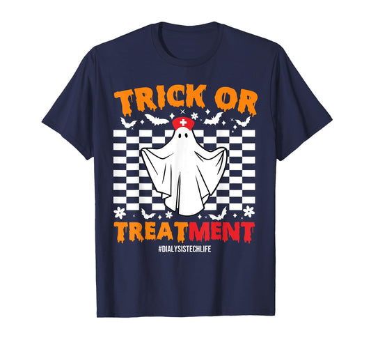 Trick Or Treatment Dialysis Technician Life Ghost Halloween T-Shirt