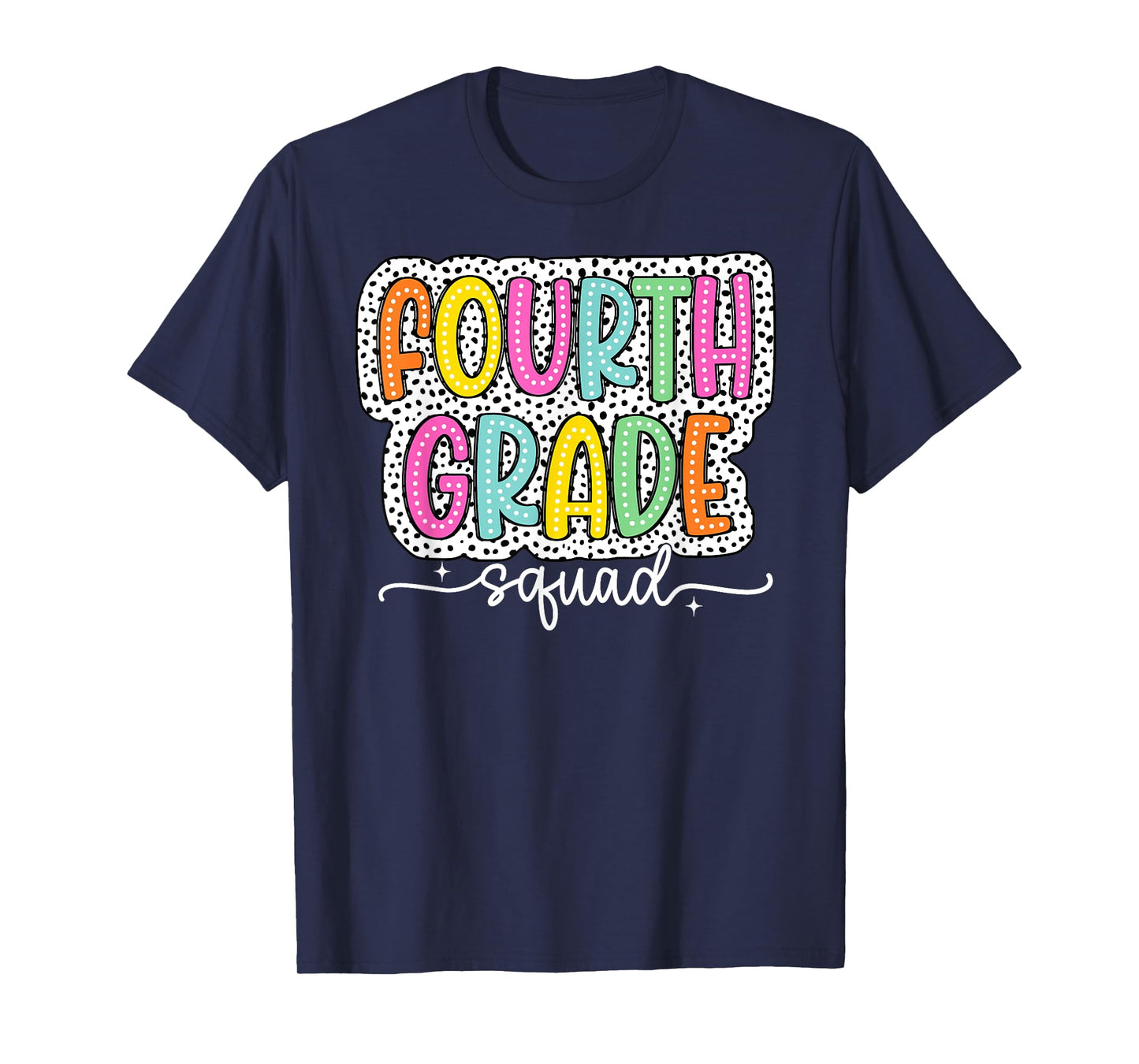 4th Fourth Grade Squad Back to School Dalmatian Dots T-Shirt