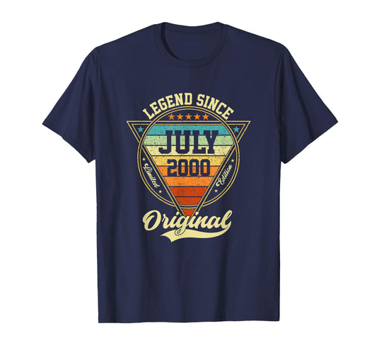 Vintage 25th Birthday Legend Since July 2000 T-Shirt