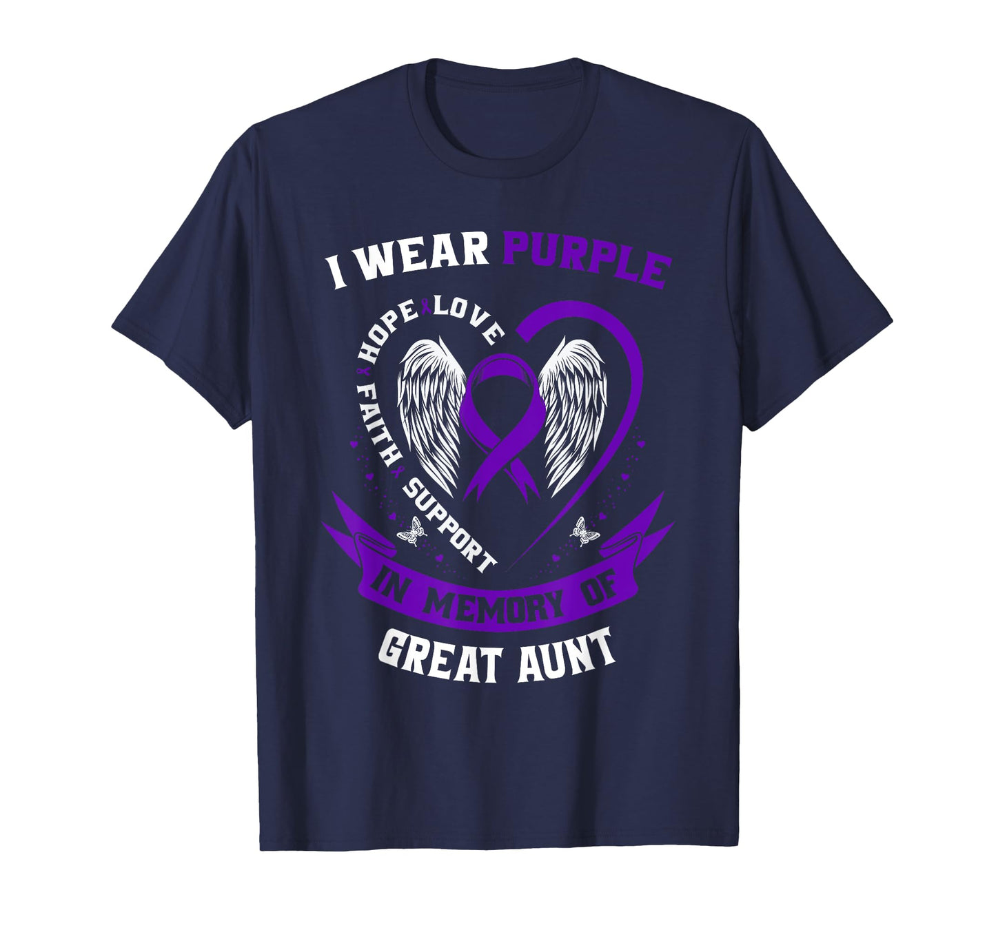 Alzheimers Awareness Products Purple Ribbon Great Aunt Gifts T-Shirt