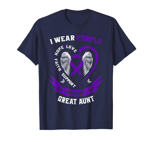 Alzheimers Awareness Products Purple Ribbon Great Aunt Gifts T-Shirt