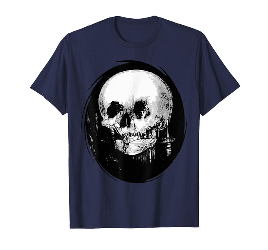 All Is Vanity Cranium Reflection In Mirror Cut Out T-Shirt