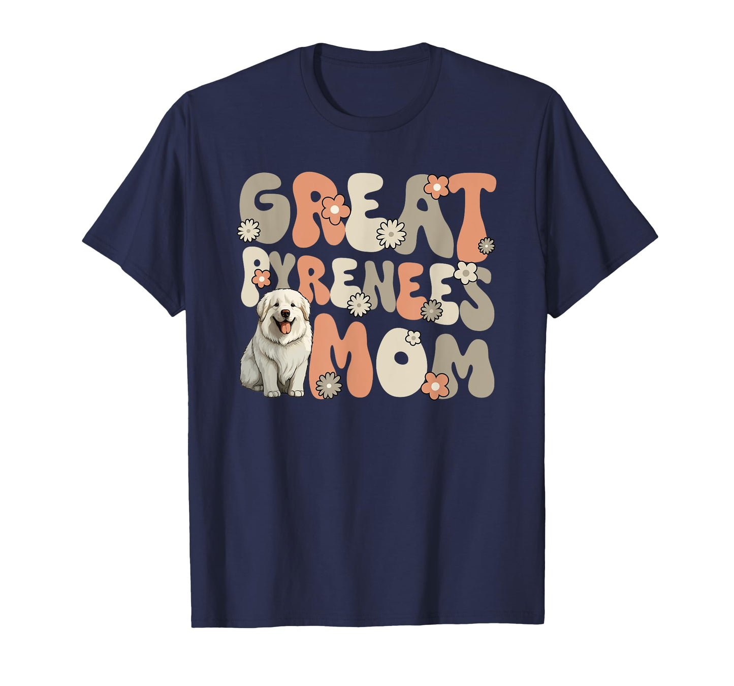 Great Pyrenees Dog Groovy World's Best Great Pyrenees Mom T-Shirt for Men Women Girls Kids