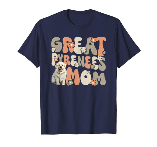Great Pyrenees Dog Groovy World's Best Great Pyrenees Mom T-Shirt for Men Women Girls Kids