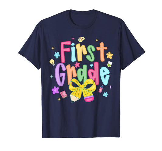 First Grade 1st Back to School Preschool Teacher Girl Kids T-Shirt