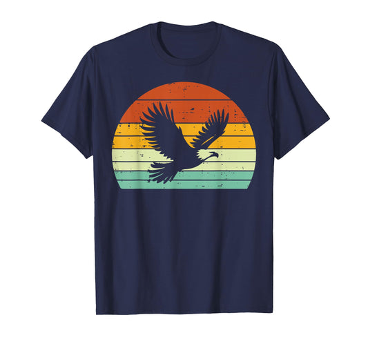 Bald Eagle Sunset Retro Wildlife Bird Men Women Kids T-Shirt