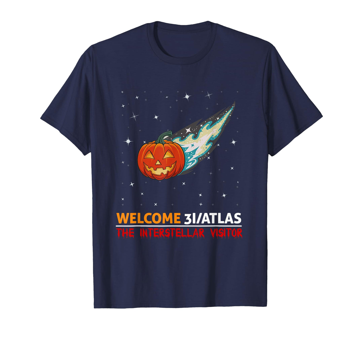 Halloween Pumpkin Comet 3I/Atlas Interstellar Visitor Art T-Shirt