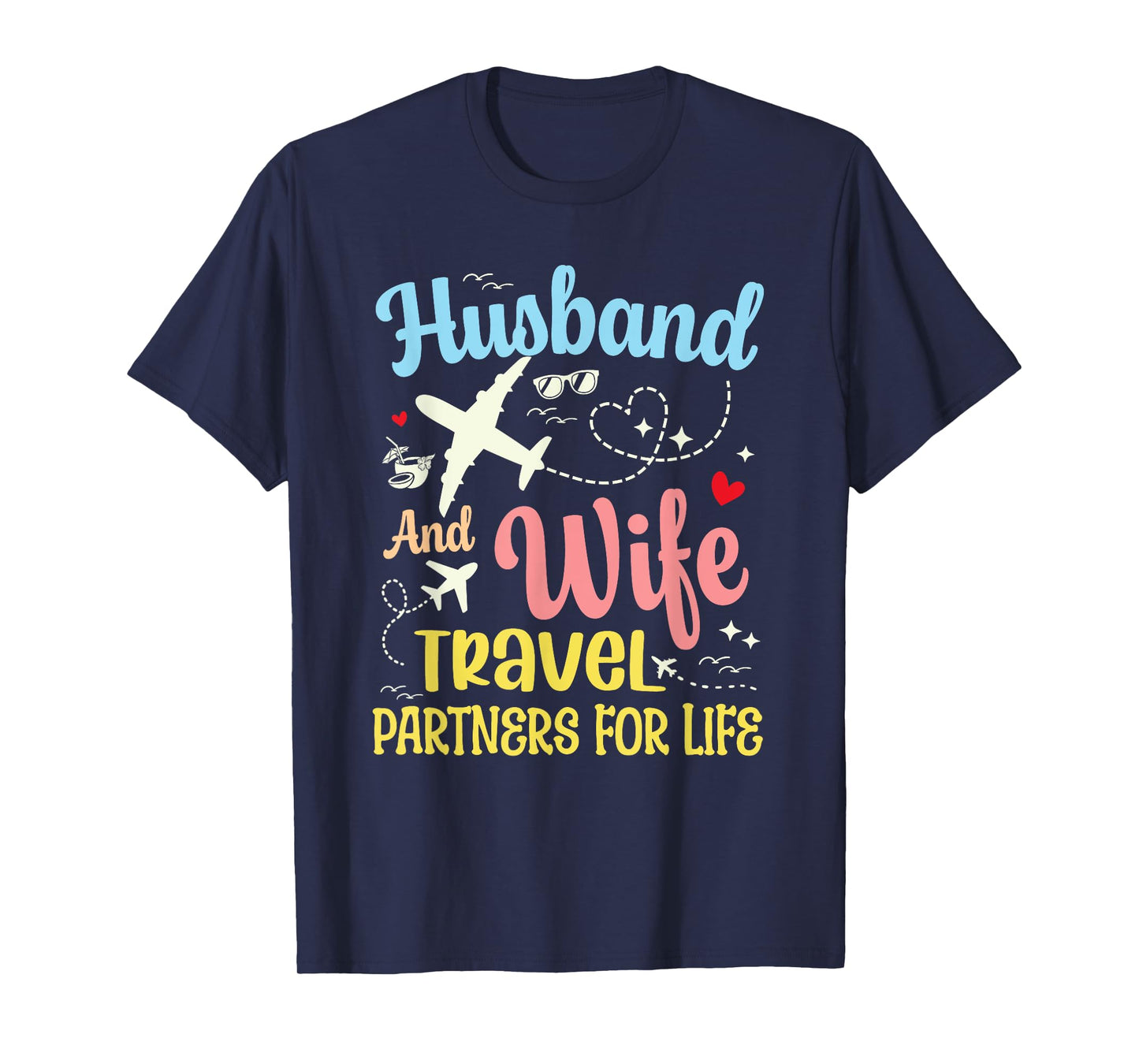 Funny Couple Husband And Wife Travel Partners For Life T-Shirt